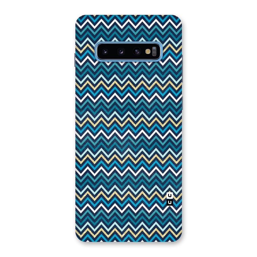 Blue Shades Chevron Pattern Back Case for Galaxy S10 Plus