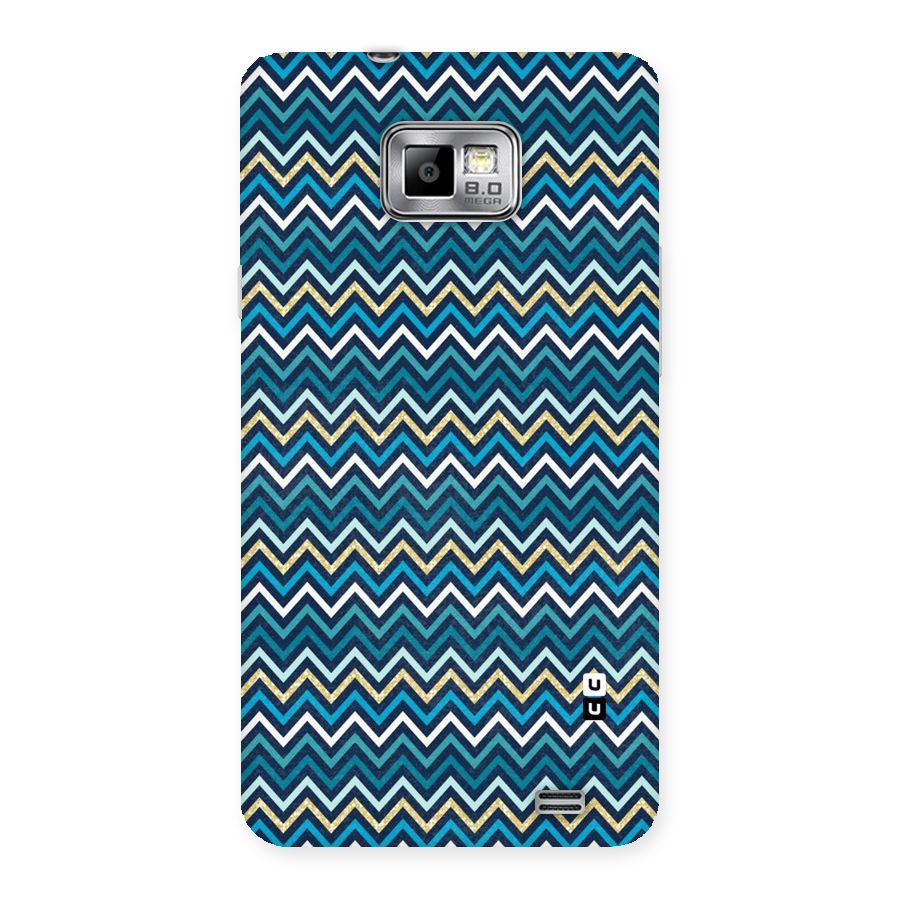 Blue Shades Chevron Pattern Back Case for Galaxy S2