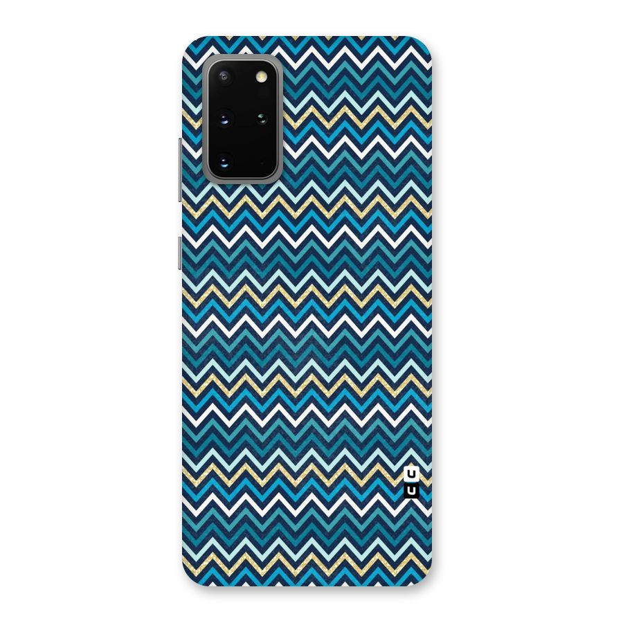 Blue Shades Chevron Pattern Back Case for Galaxy S20 Plus