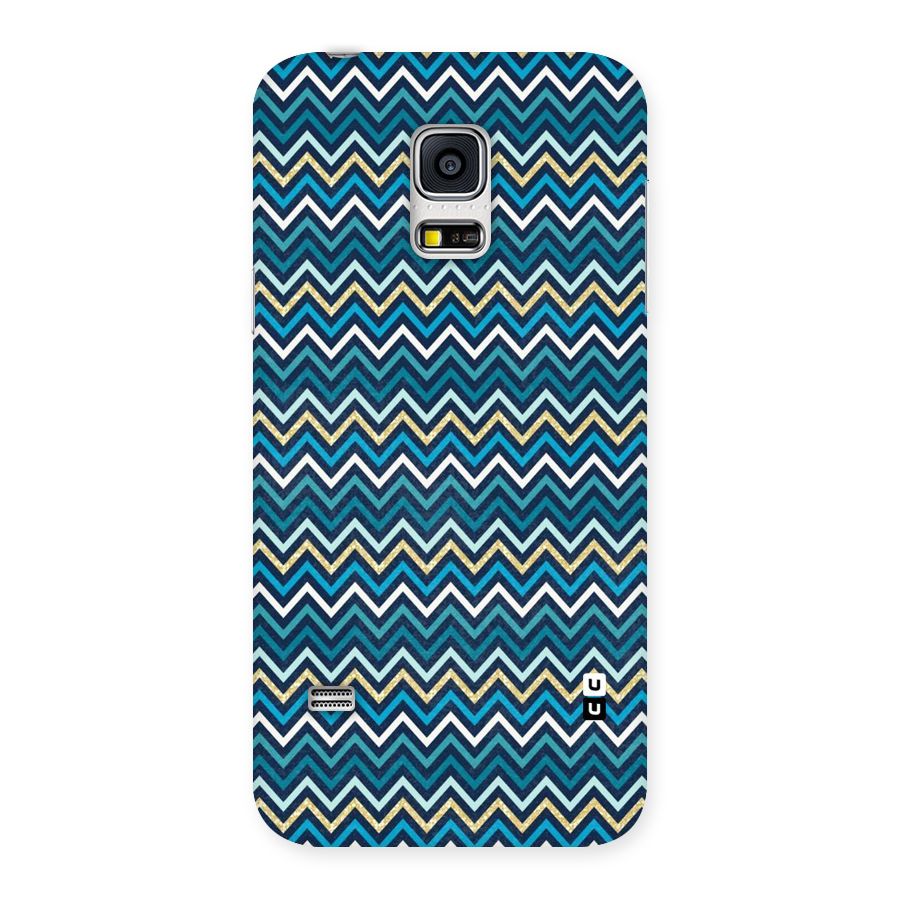Blue Shades Chevron Pattern Back Case for Galaxy S5 Mini