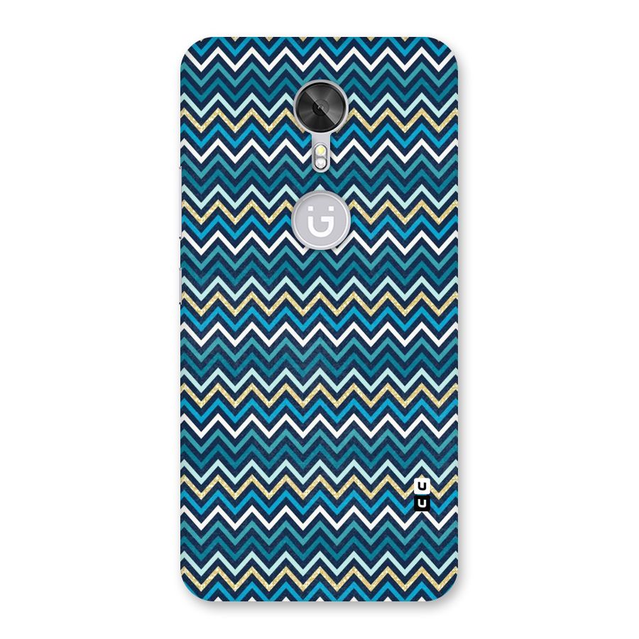 Blue Shades Chevron Pattern Back Case for Gionee A1