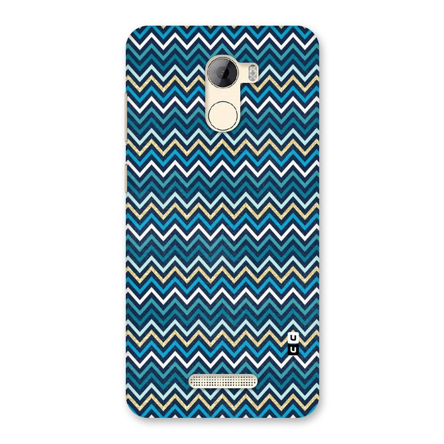 Blue Shades Chevron Pattern Back Case for Gionee A1 LIte