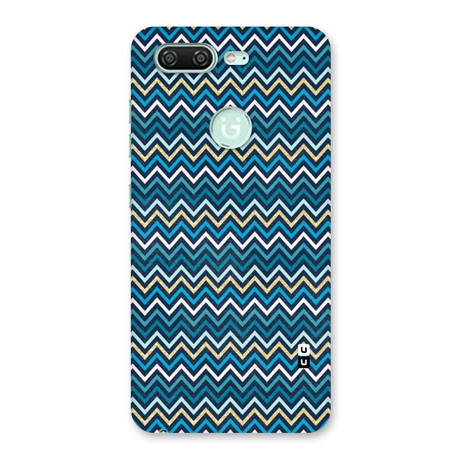 Blue Shades Chevron Pattern Back Case for Gionee S10