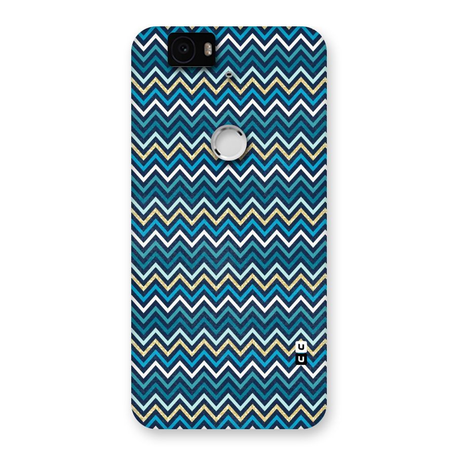 Blue Shades Chevron Pattern Back Case for Google Nexus-6P