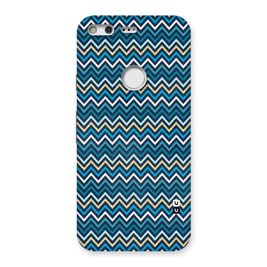Blue Shades Chevron Pattern Back Case for Google Pixel