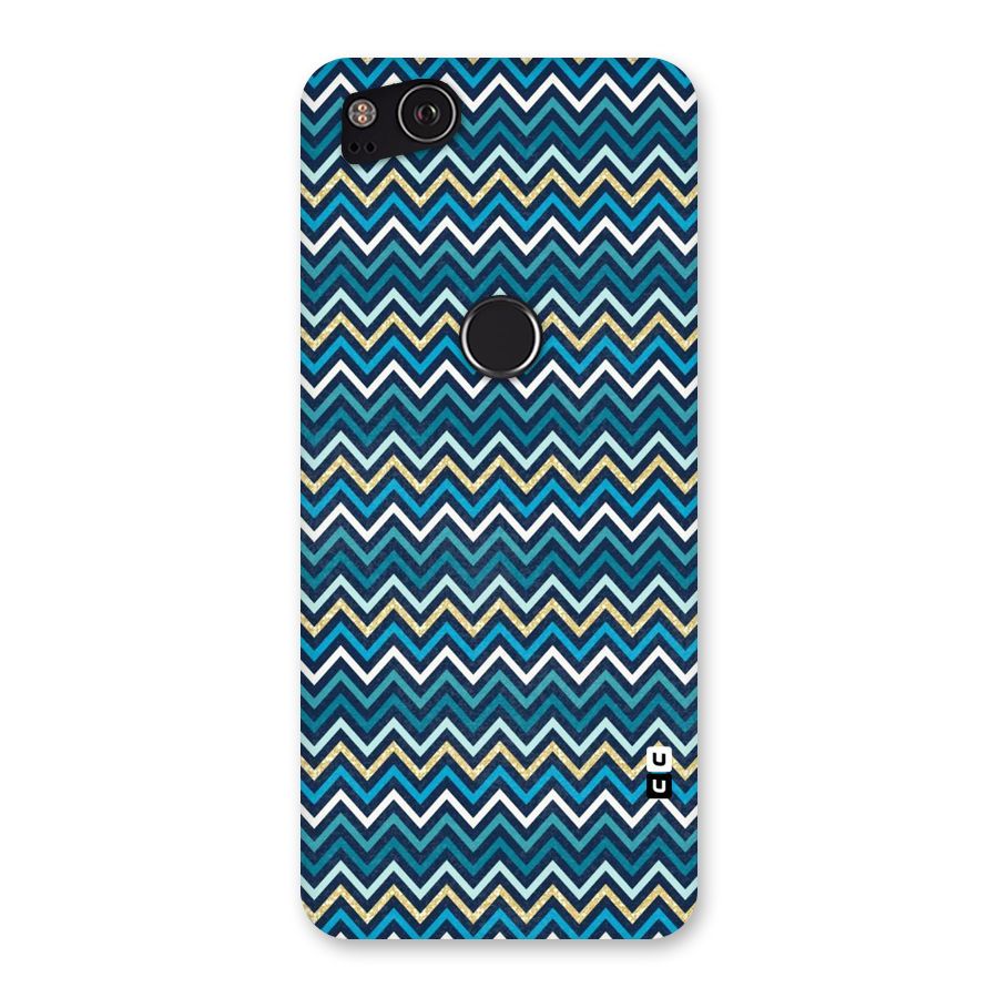 Blue Shades Chevron Pattern Back Case for Google Pixel 2