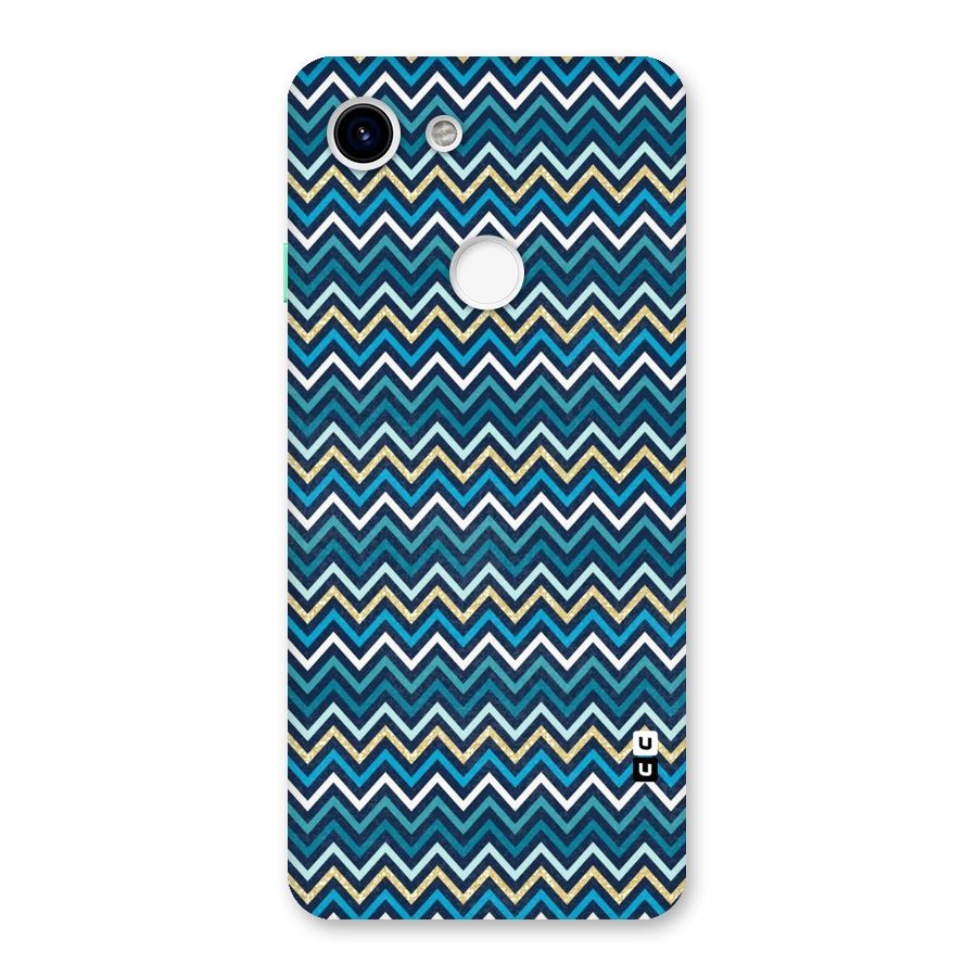Blue Shades Chevron Pattern Back Case for Google Pixel 3