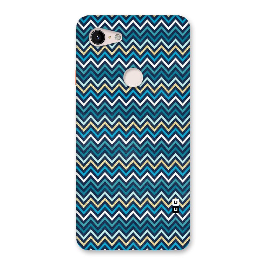 Blue Shades Chevron Pattern Back Case for Google Pixel 3 XL