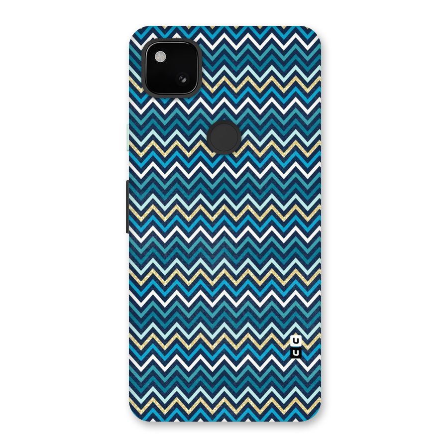 Blue Shades Chevron Pattern Back Case for Google Pixel 4a