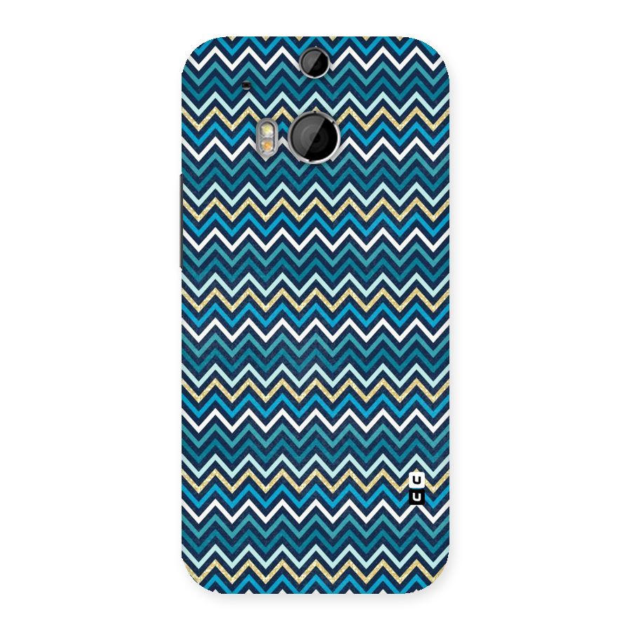 Blue Shades Chevron Pattern Back Case for HTC One M8