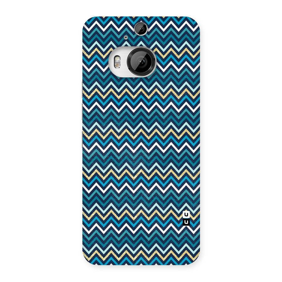 Blue Shades Chevron Pattern Back Case for HTC One M9 Plus
