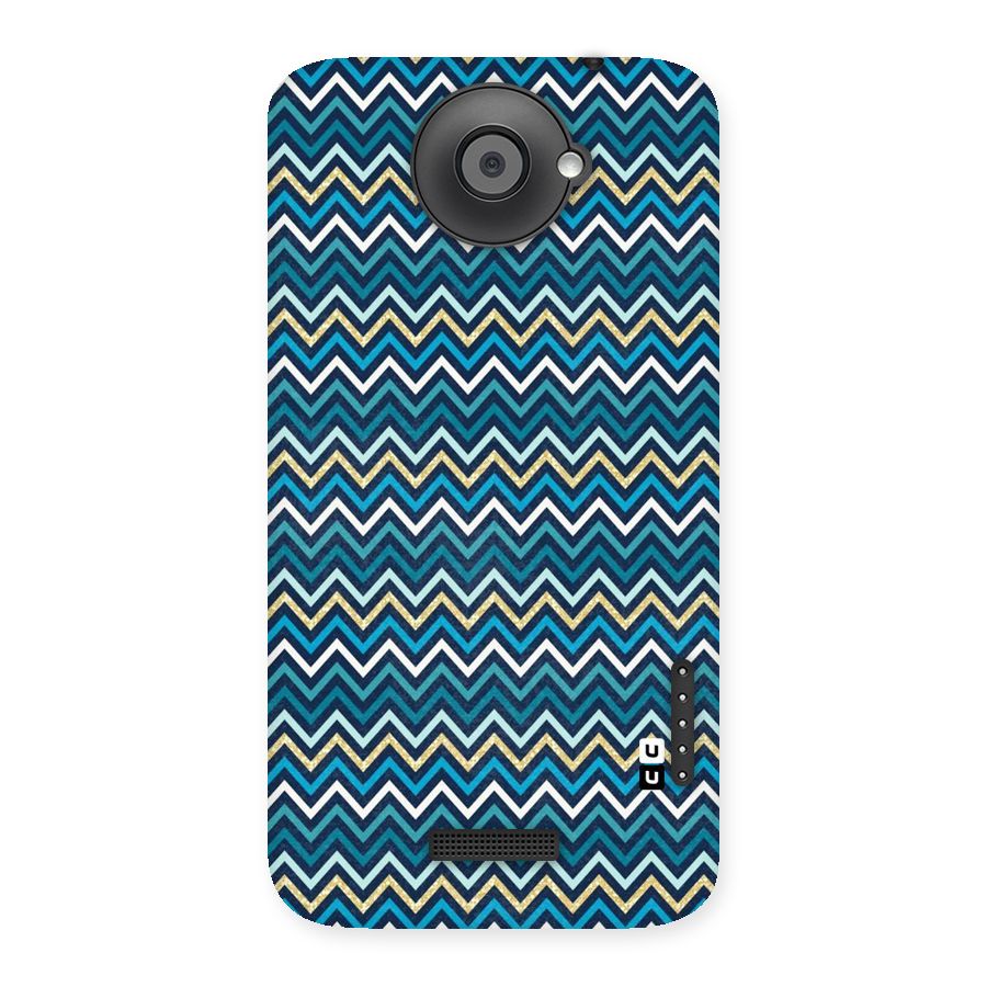 Blue Shades Chevron Pattern Back Case for HTC One X
