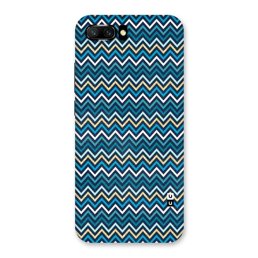Blue Shades Chevron Pattern Back Case for Honor 10