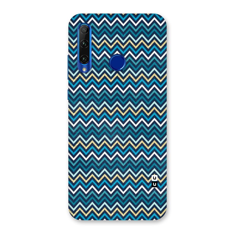 Blue Shades Chevron Pattern Back Case for Honor 20i
