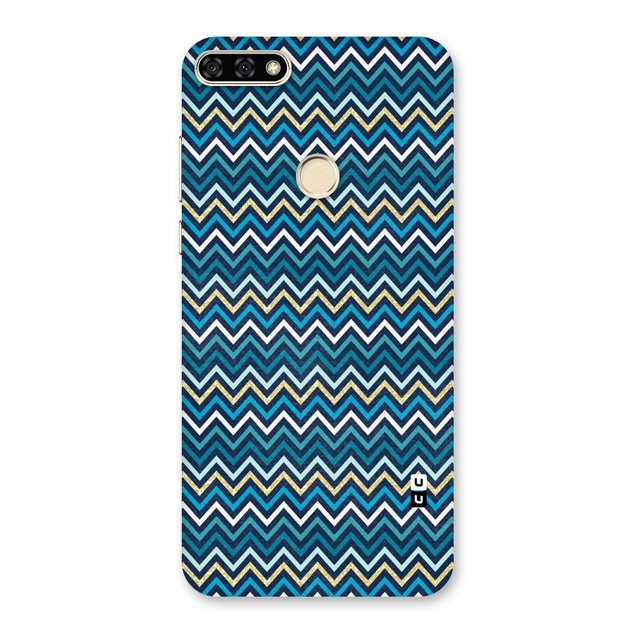 Blue Shades Chevron Pattern Back Case for Honor 7A