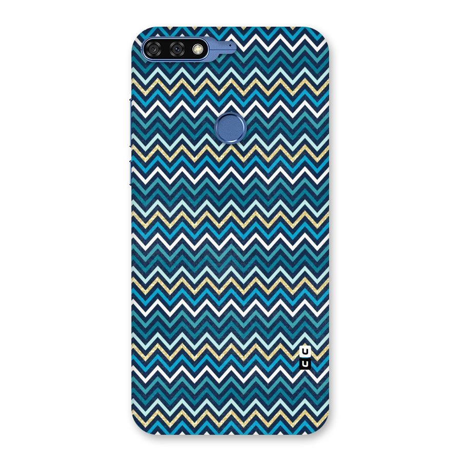 Blue Shades Chevron Pattern Back Case for Honor 7C