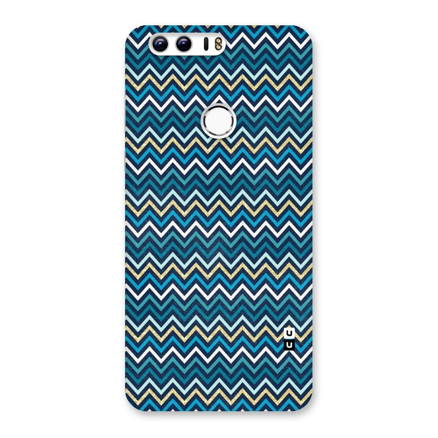 Blue Shades Chevron Pattern Back Case for Honor 8