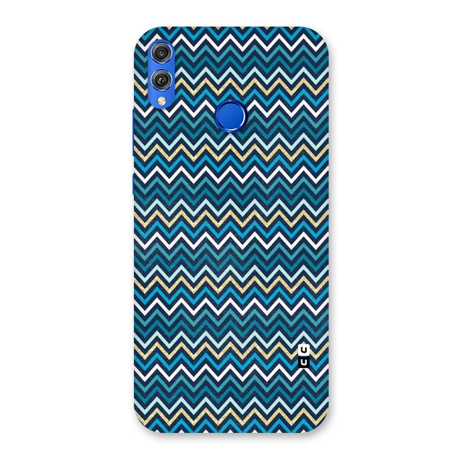 Blue Shades Chevron Pattern Back Case for Honor 8X