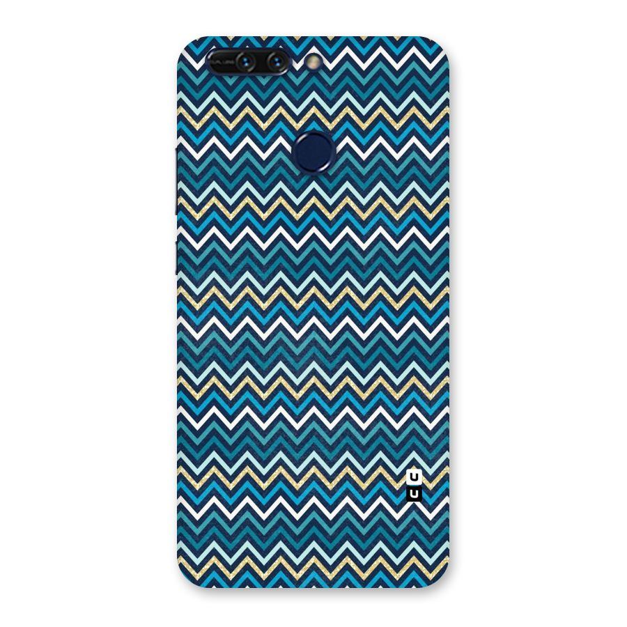 Blue Shades Chevron Pattern Back Case for Honor 8 Pro