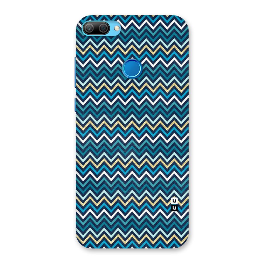 Blue Shades Chevron Pattern Back Case for Honor 9N