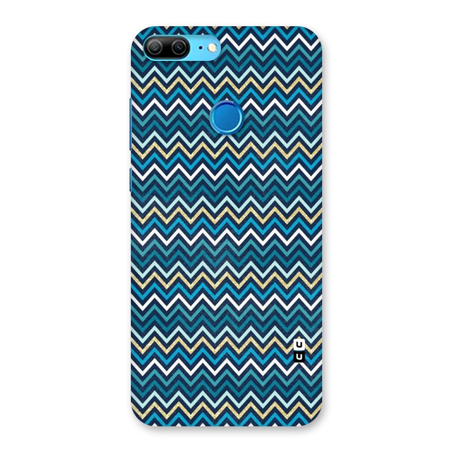 Blue Shades Chevron Pattern Back Case for Honor 9 Lite