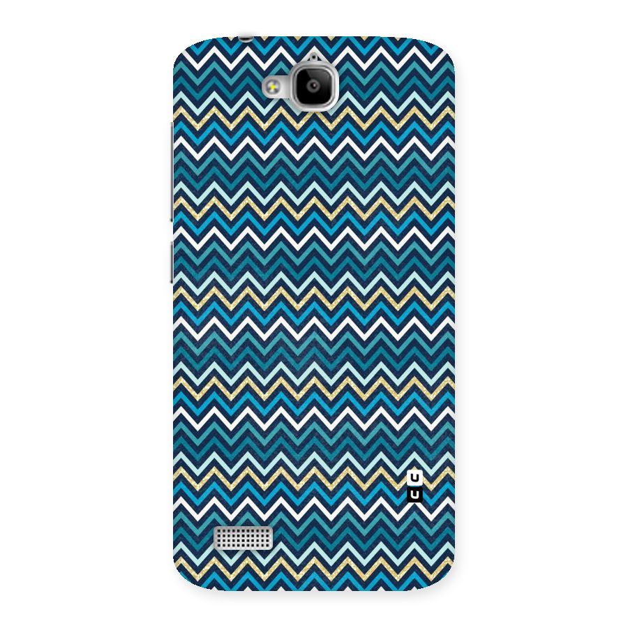 Blue Shades Chevron Pattern Back Case for Honor Holly