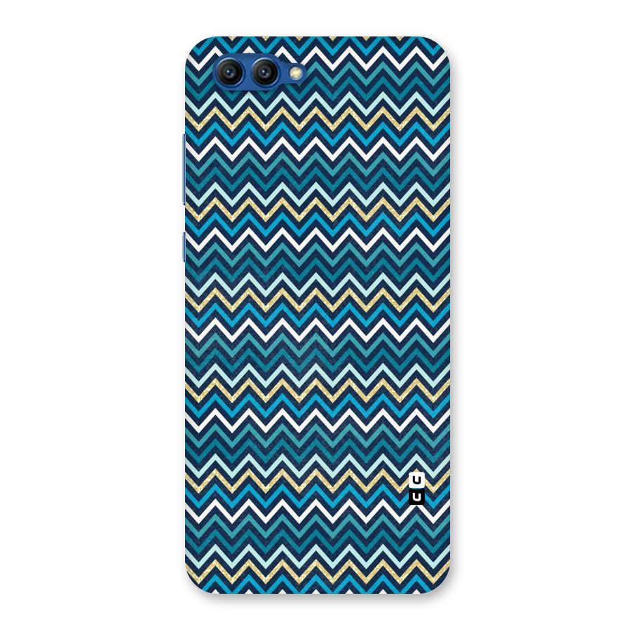 Blue Shades Chevron Pattern Back Case for Honor View 10