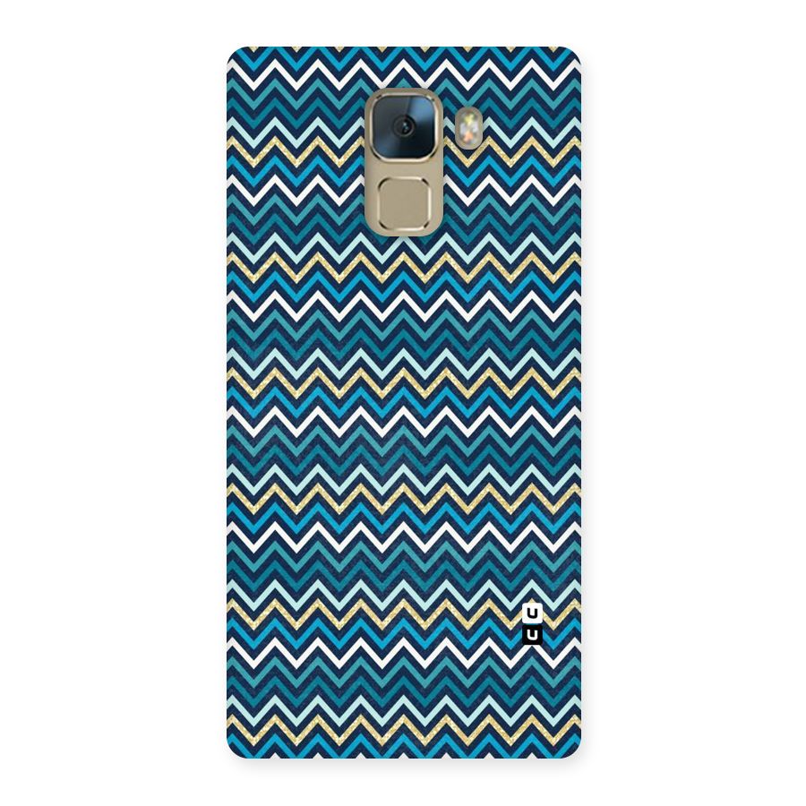 Blue Shades Chevron Pattern Back Case for Huawei Honor 7
