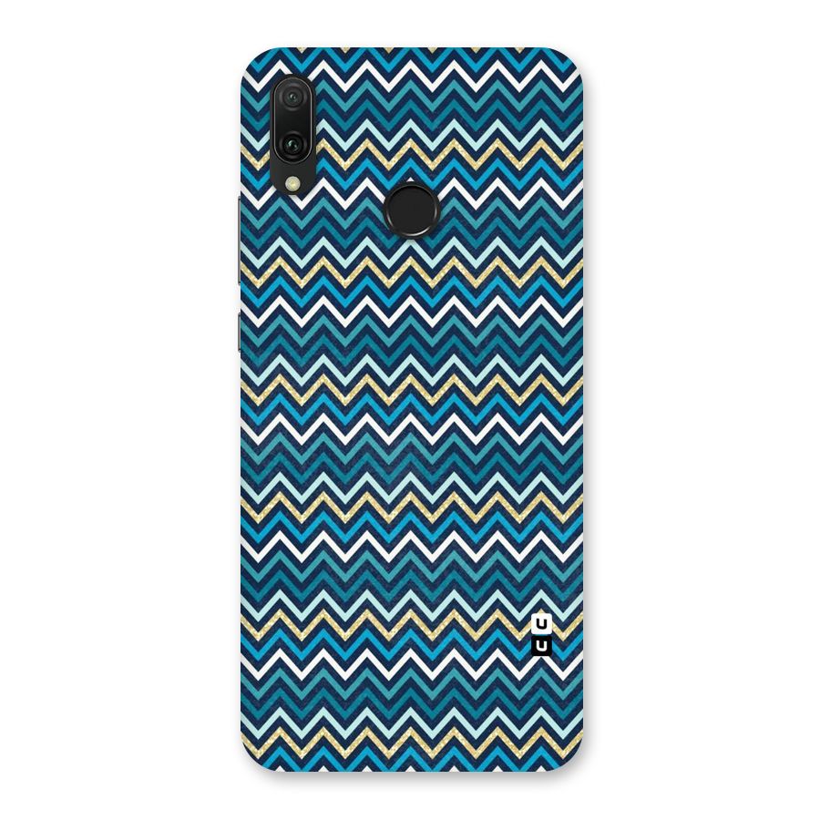 Blue Shades Chevron Pattern Back Case for Huawei Y9 (2019)