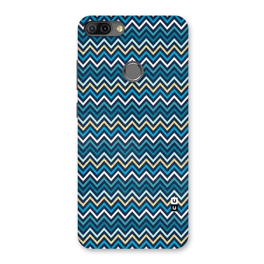 Blue Shades Chevron Pattern Back Case for Infinix Hot 6 Pro