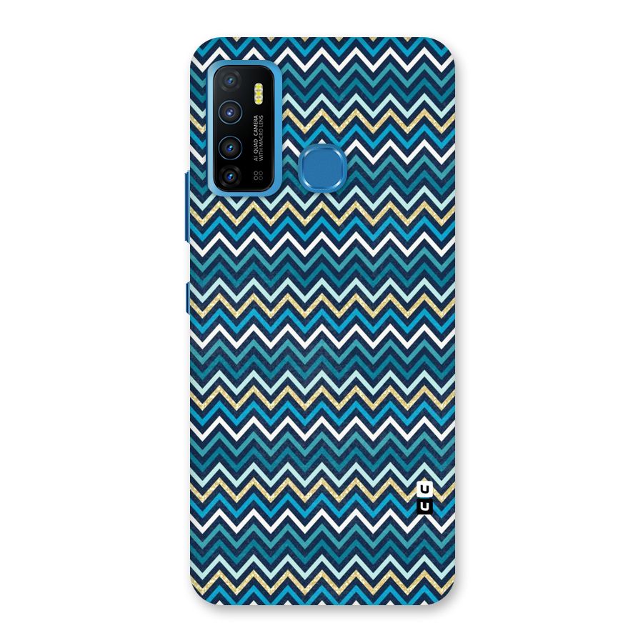 Blue Shades Chevron Pattern Back Case for Infinix Hot 9