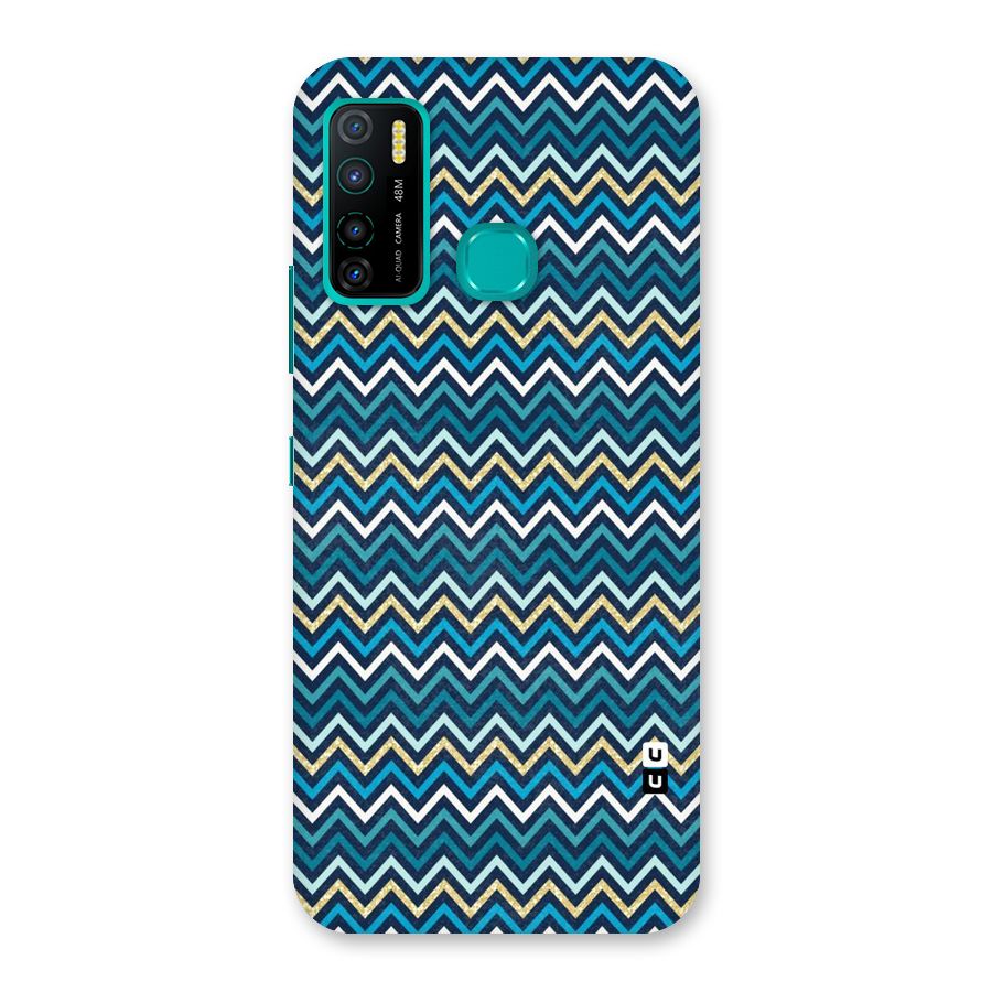Blue Shades Chevron Pattern Back Case for Infinix Hot 9 Pro