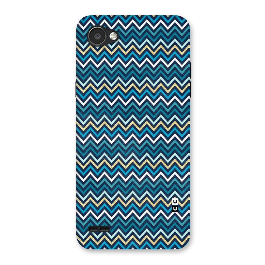 Blue Shades Chevron Pattern Back Case for LG Q6