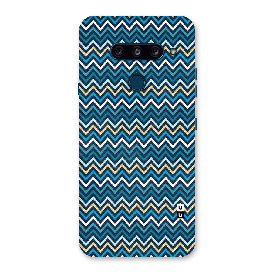 Blue Shades Chevron Pattern Back Case for LG  V40 ThinQ