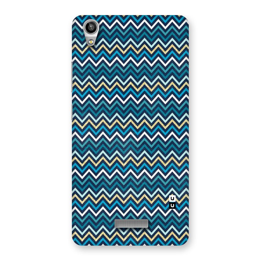 Blue Shades Chevron Pattern Back Case for Lava-Pixel-V1