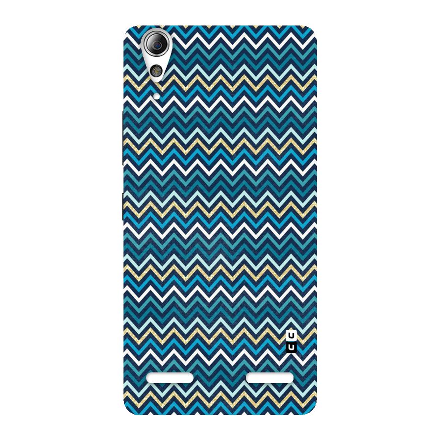 Blue Shades Chevron Pattern Back Case for Lenovo A6000 Plus
