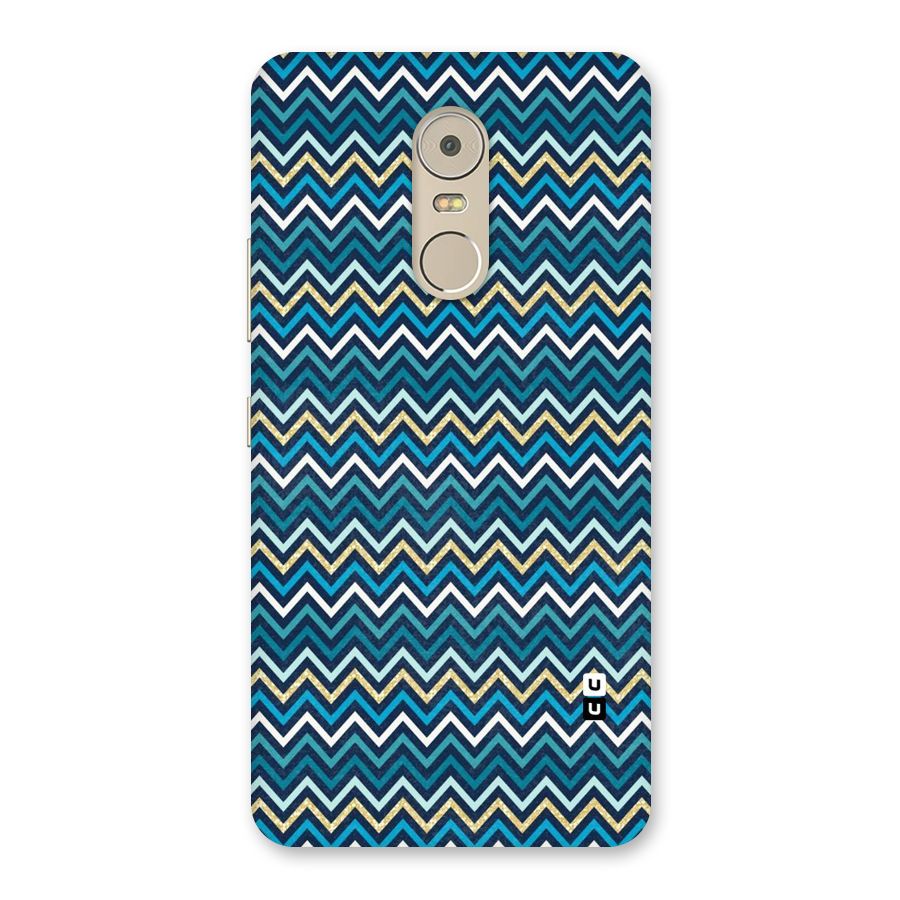 Blue Shades Chevron Pattern Back Case for Lenovo K6 Note