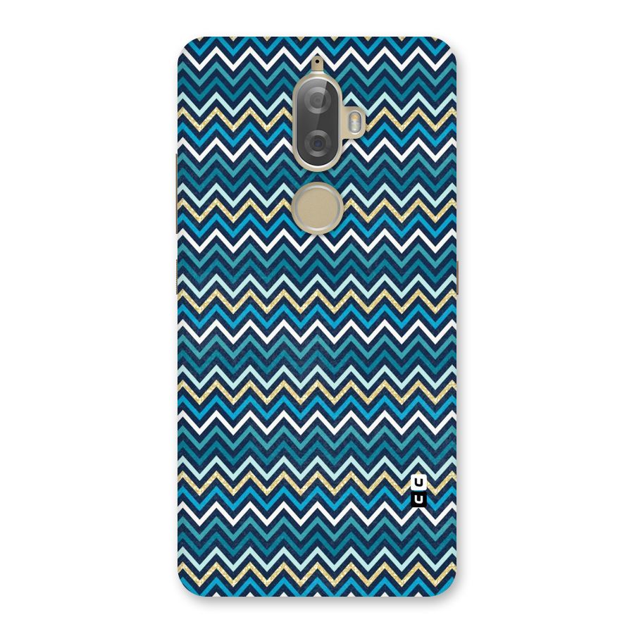 Blue Shades Chevron Pattern Back Case for Lenovo K8 Plus