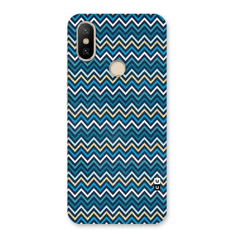 Blue Shades Chevron Pattern Back Case for Mi A2