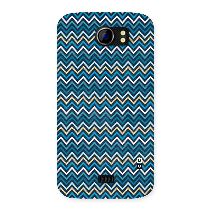 Blue Shades Chevron Pattern Back Case for Micromax Canvas 2 A110