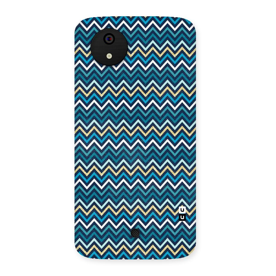 Blue Shades Chevron Pattern Back Case for Micromax Canvas A1