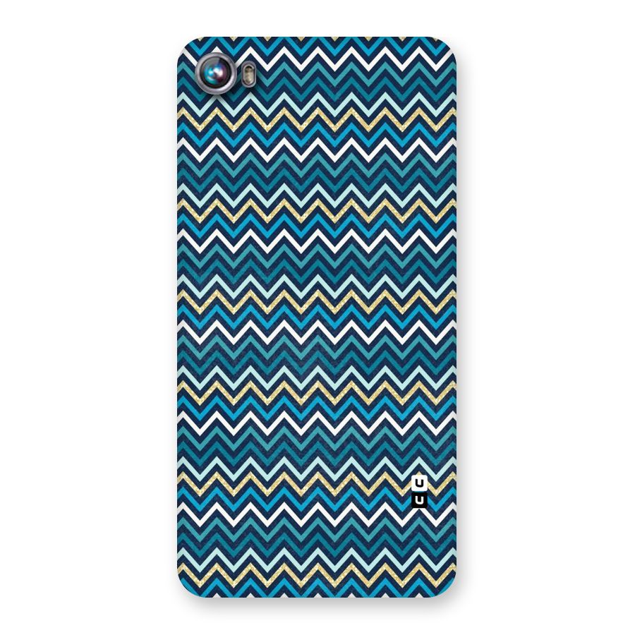 Blue Shades Chevron Pattern Back Case for Micromax Canvas Fire 4 A107