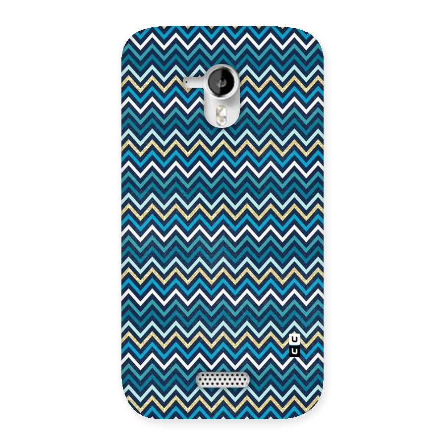 Blue Shades Chevron Pattern Back Case for Micromax Canvas HD A116