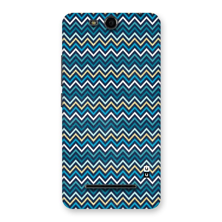 Blue Shades Chevron Pattern Back Case for Micromax Canvas Juice 3 Q392
