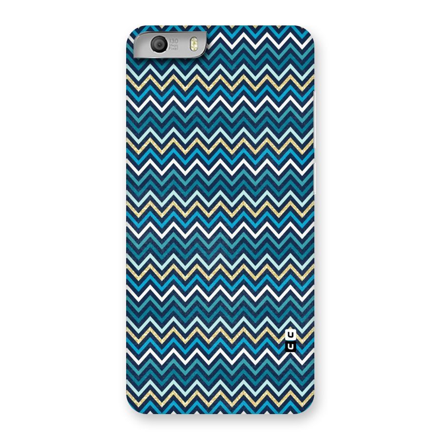 Blue Shades Chevron Pattern Back Case for Micromax Canvas Knight 2