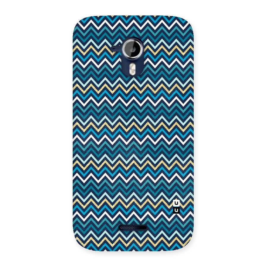 Blue Shades Chevron Pattern Back Case for Micromax Canvas Magnus A117