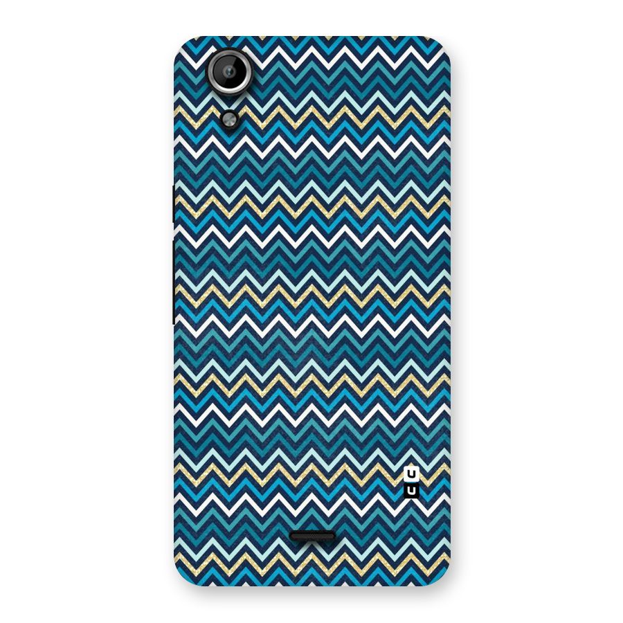 Blue Shades Chevron Pattern Back Case for Micromax Canvas Selfie Lens Q345