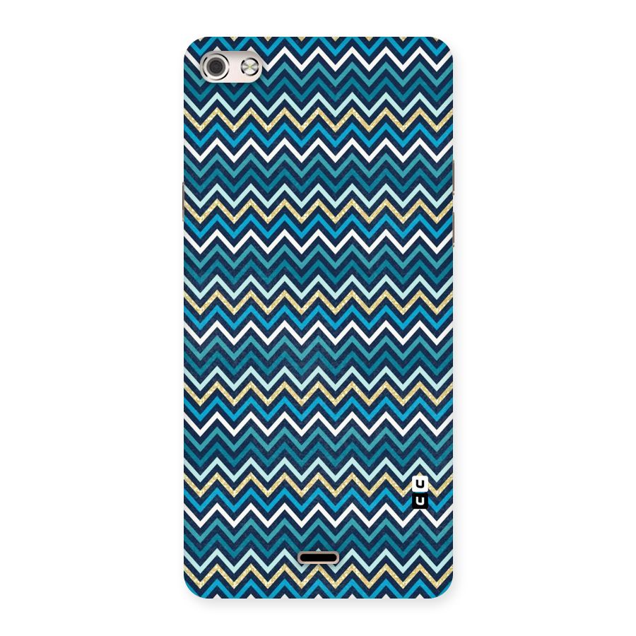 Blue Shades Chevron Pattern Back Case for Micromax Canvas Silver 5