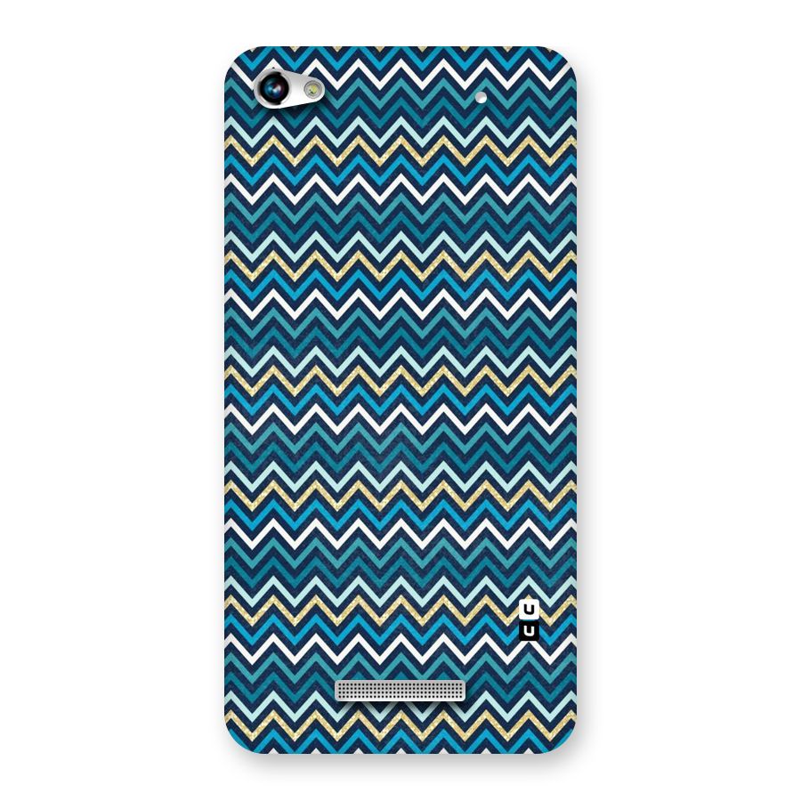 Blue Shades Chevron Pattern Back Case for Micromax Hue 2