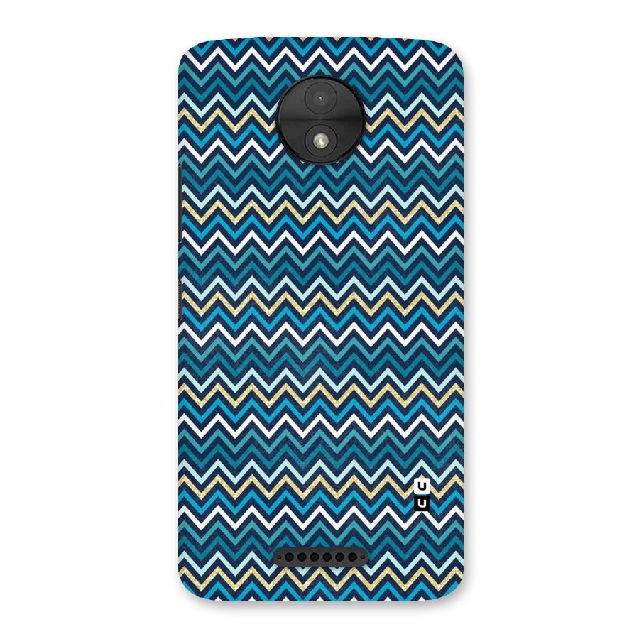 Blue Shades Chevron Pattern Back Case for Moto C